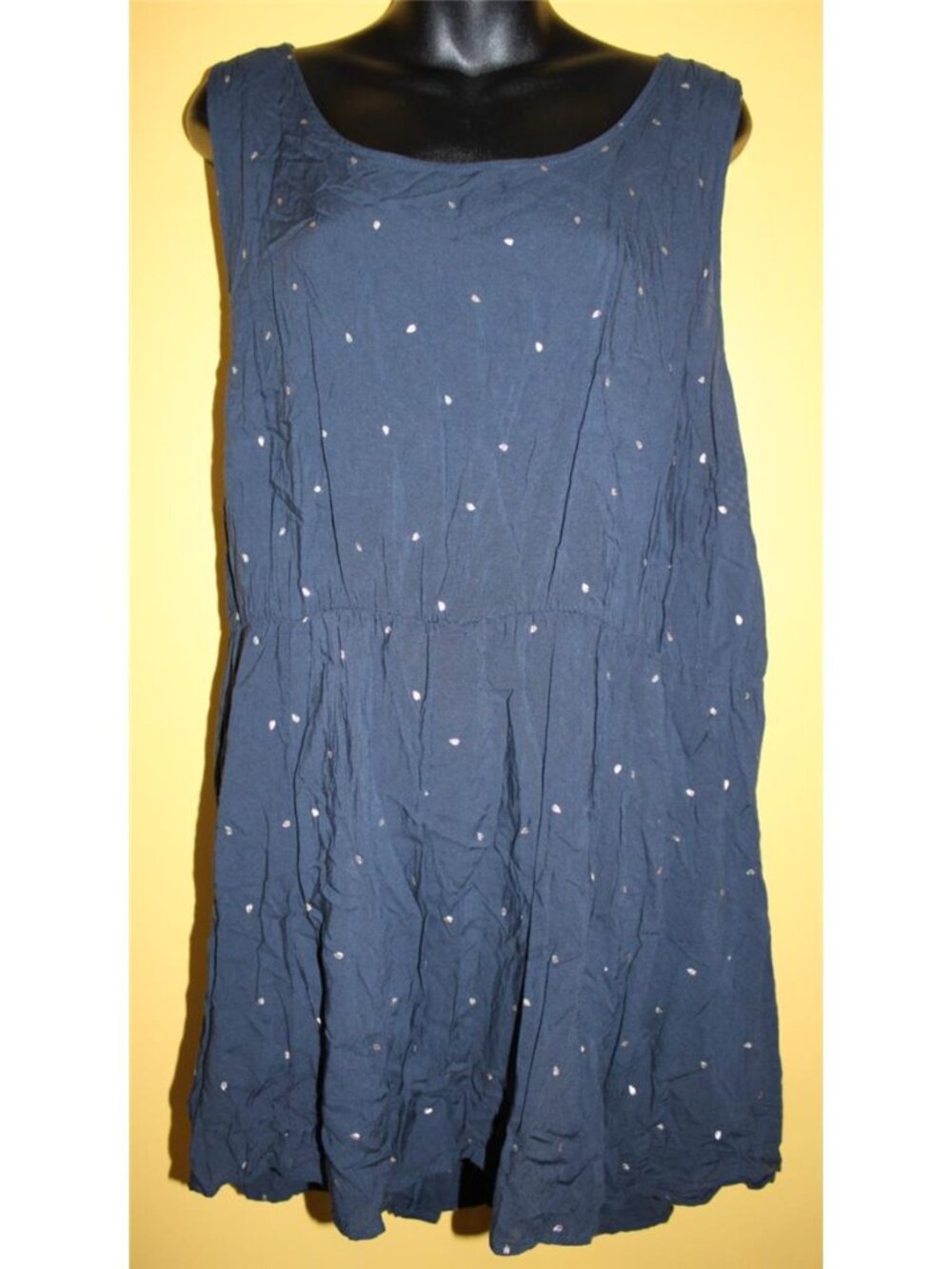 Torrid Navy Blue Tunic Top Little Sparkly Gold Hearts Tank 4 4x Buttons on Back